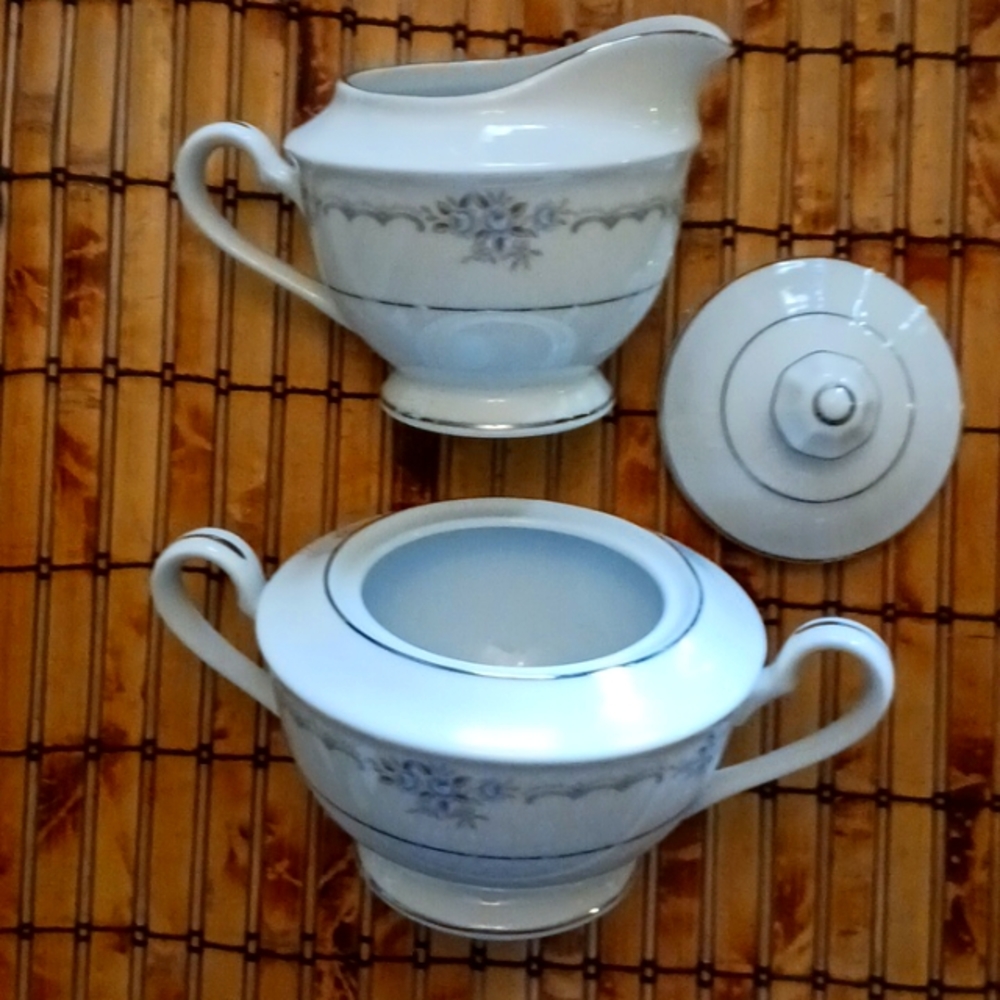 Vintage Sugar Bowl & Creamer Set by Style House - Pattern "Anniversary"